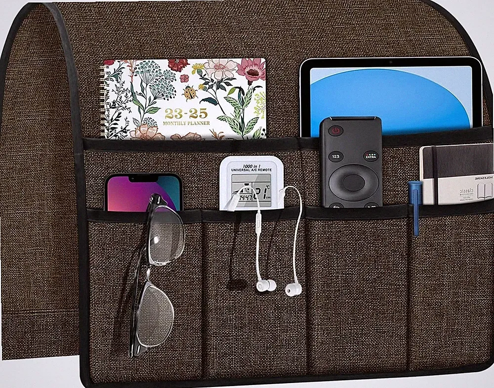 Joywell Armchair Caddy for Couch Remote Control Holder Recliner Chocolate
