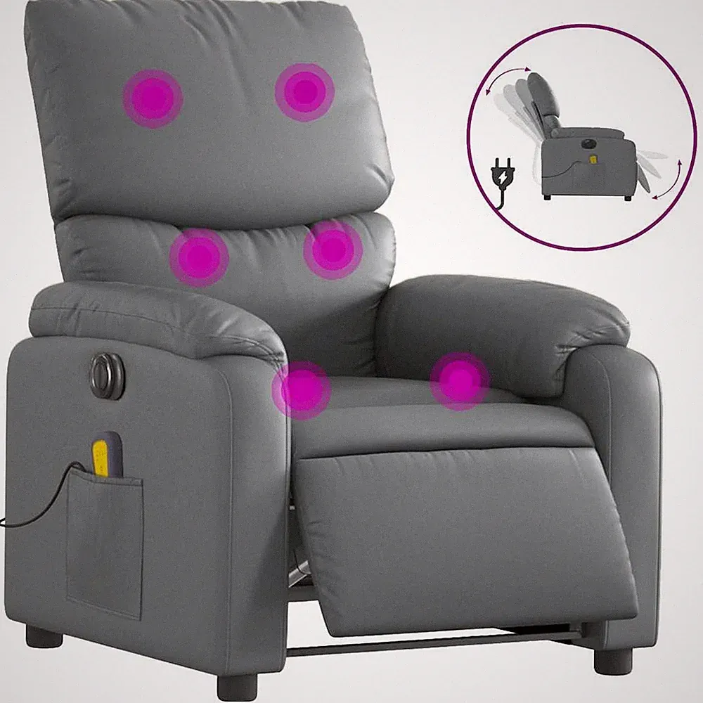 Massage Recliner Chair Reclining Armchair for Elderly Faux Leather vidaXL