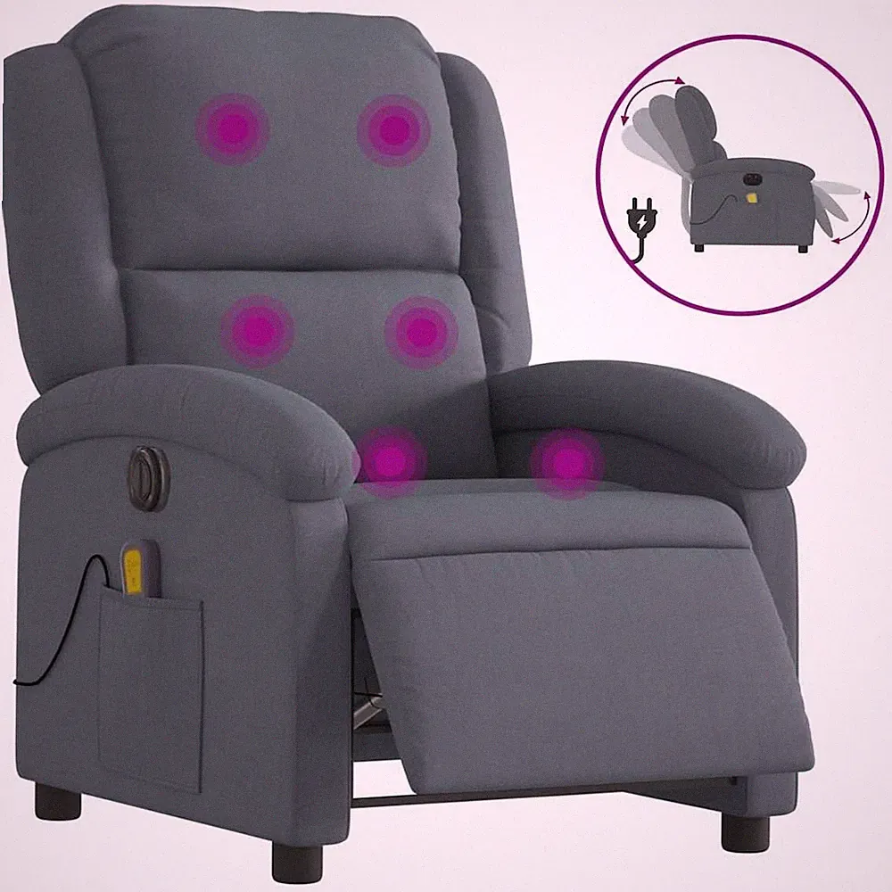 Massage Recliner Chair Wingback Reclining Armchair for Elderly Velvet vidaXL