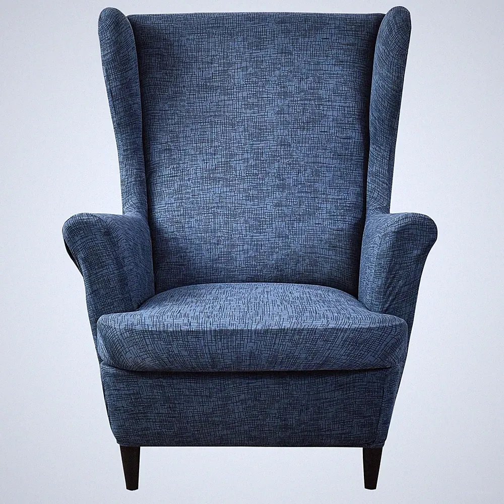 MINGPINHUIUS Wingback Chair Cover Sofa Slipcover - One Size, Navy Grey