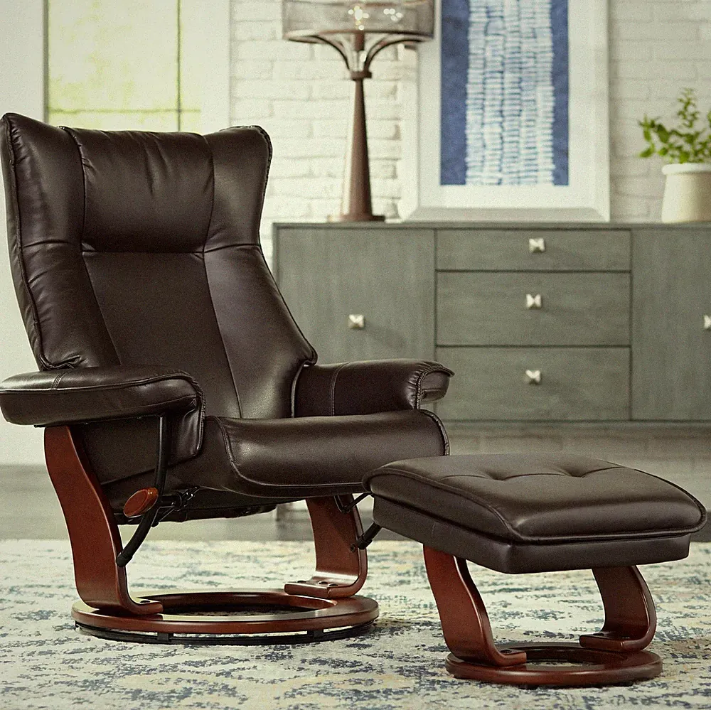 Morgan Faux Leather Recliner Chair Armchair Ottoman Footrest Ergonomic Manual