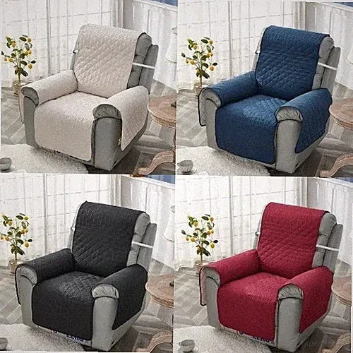 Quilted Recliner Sofa Cover Anti-Slip Chair Covers Anti-wear Armchair Slipcovers