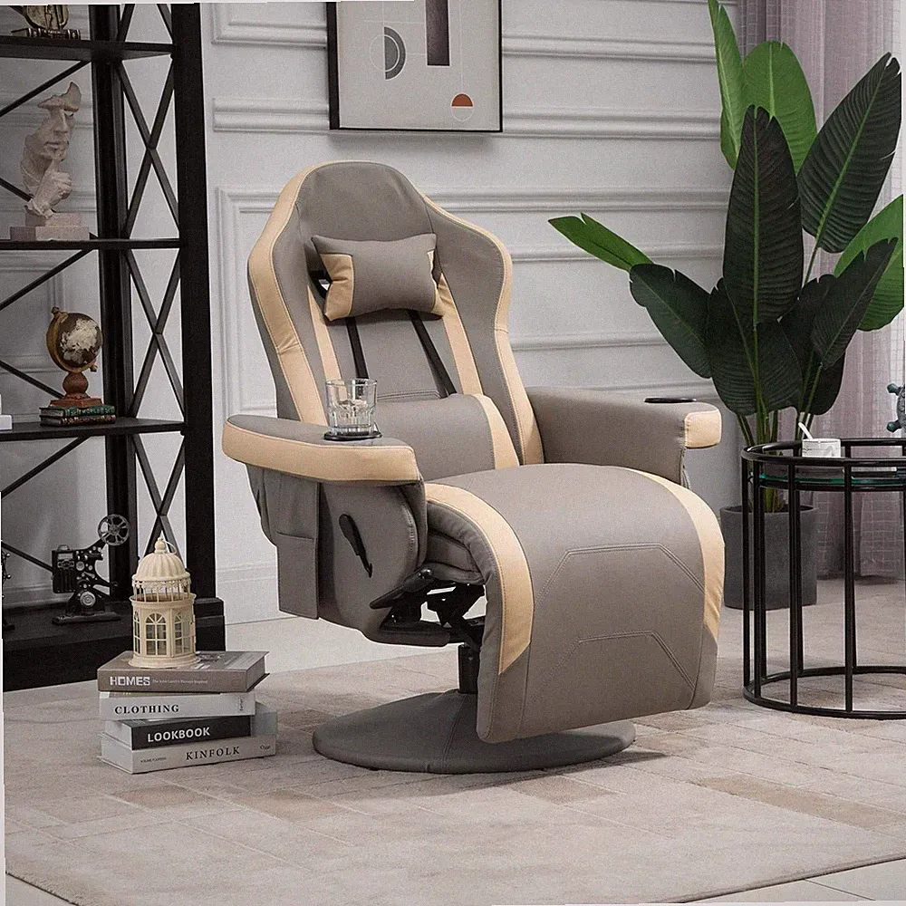 Recliner Armchair Lounge Chair Adjustable Leg Rest 360 Degree Swivel