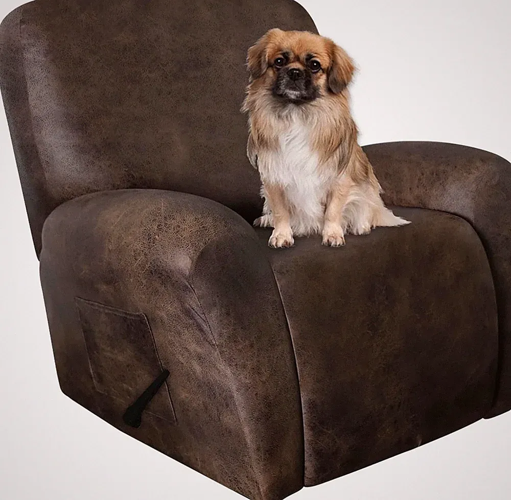 Recliner Chair Cover Set Leather Like Heavy Duty Protectors for Lazy Boy Dark...