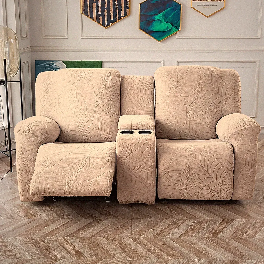 Recliner Loveseat Cover with Middle Console Sofa slipcover, Stretch Reclining