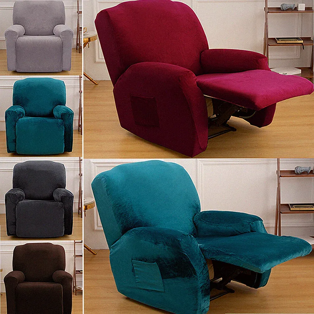 Stretch Recliner Chair Cover Velvet 1-Seater Couch Slipcover Armchair Protector