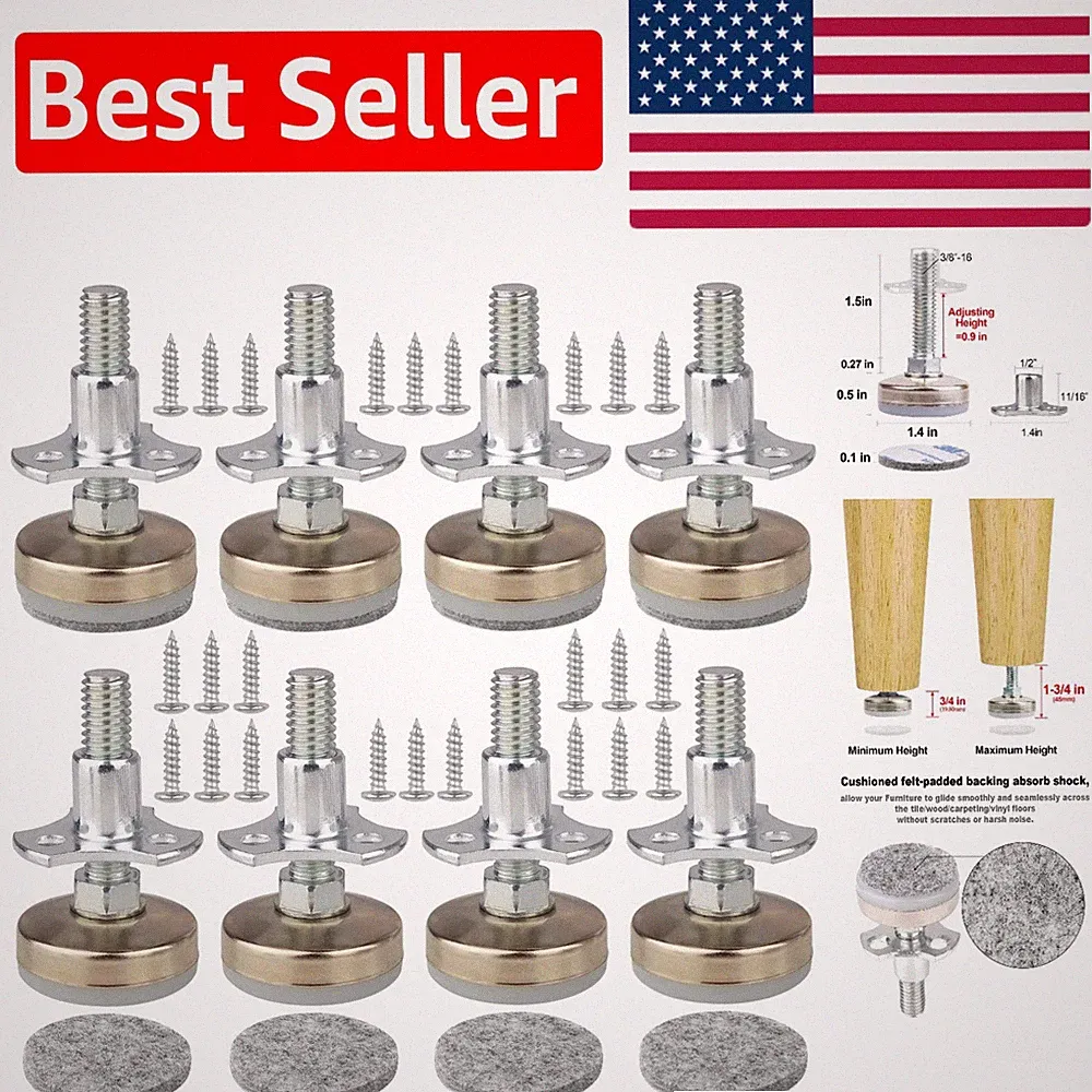 T-Nut Adjustable Furniture Leveling Feet for Tables and Chairs, Supports 2640LBs
