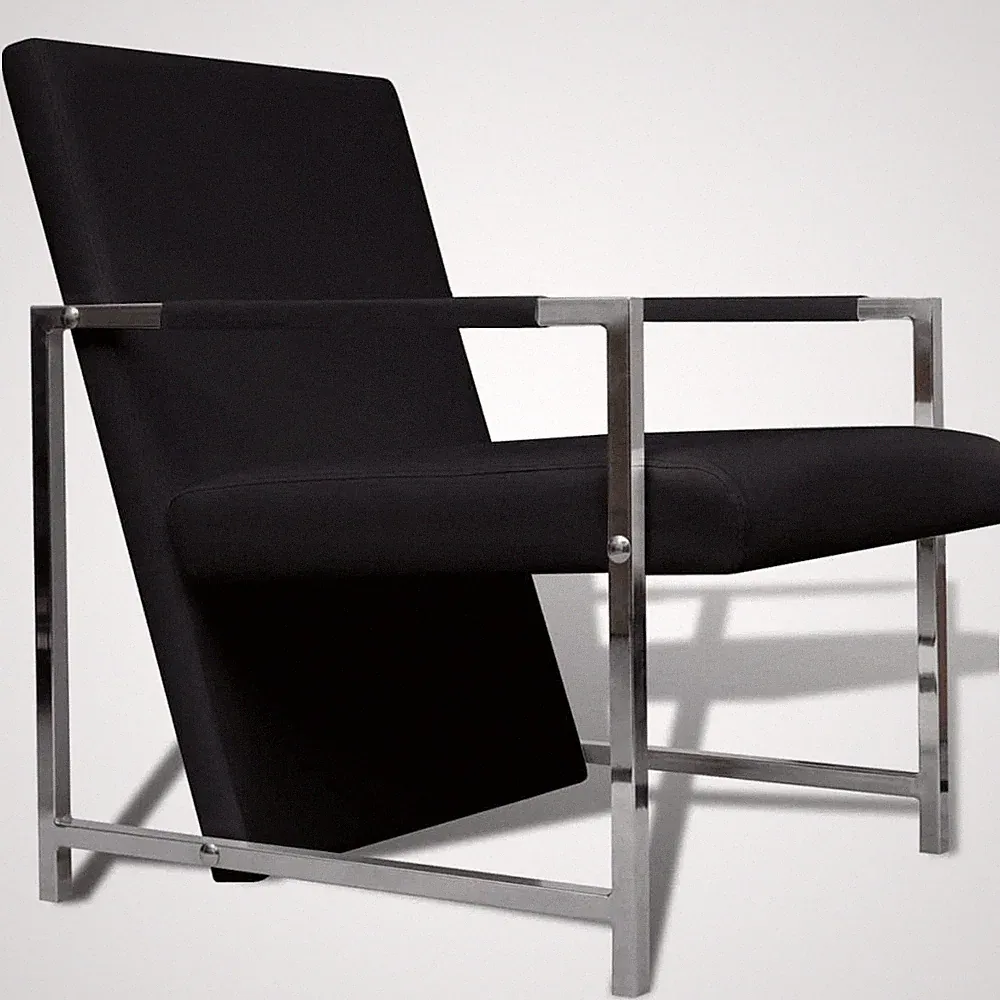 vidaXL Armchair Black Artificial Leather Standard Ergonomic Armchair