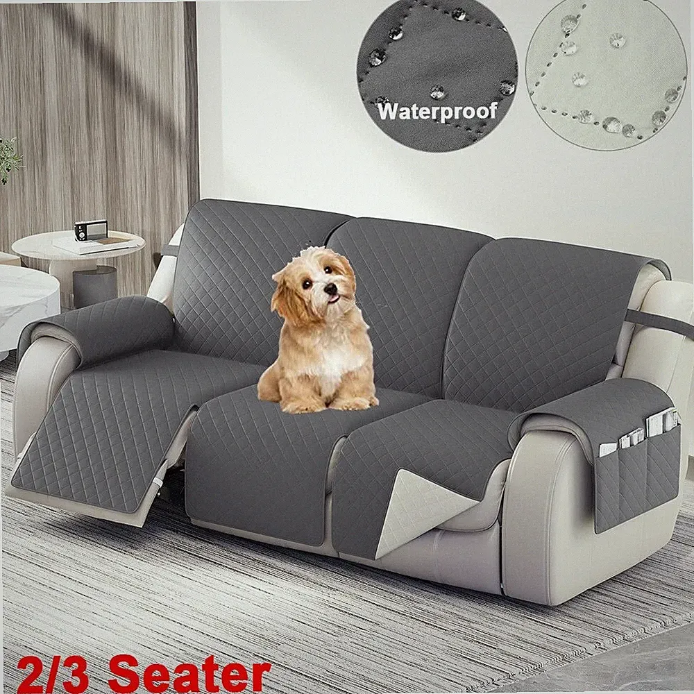 Waterproof Recliner Chair Covers Reversible Quilted Sofa Armchair Slipcover Pet